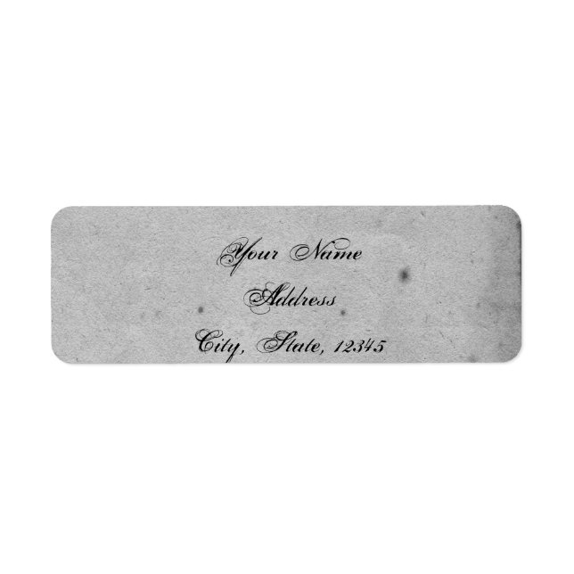 Blue Gothic Owl Posh Wedding Label Return Address Label (Front)