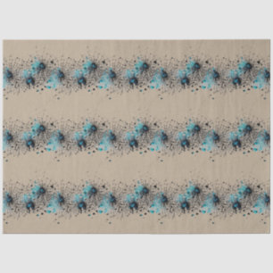 Blue Gothic Spider Web Ephemera pattern Tissue Paper