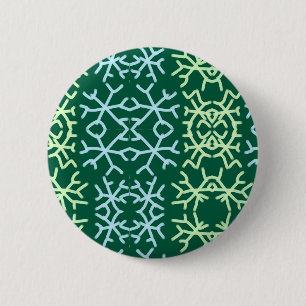 Blue gr snow flakes Christmas pattern snow pattern 6 Cm Round Badge