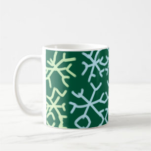 Blue gr snow flakes Christmas pattern snow pattern Coffee Mug