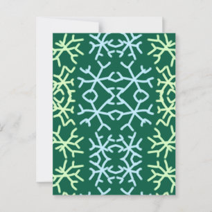 Blue gr snow flakes Christmas pattern snow pattern Postcard