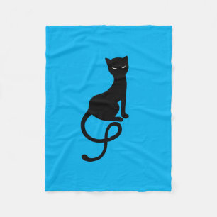 Blue Gracious Evil Black Cat Fleece Blanket