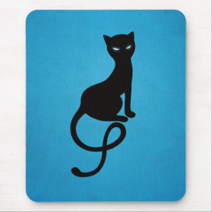 Blue Gracious Evil Black Cat Mouse Pad