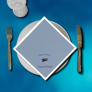 blue grad cap - class of 2025 napkin
