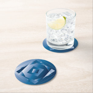 blue gradient 1 round paper coaster
