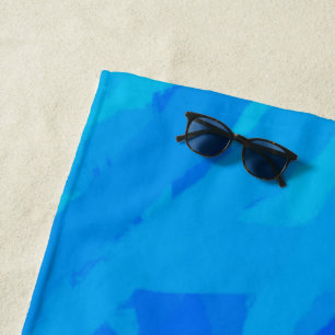 Blue Gradient Abstract Beach Towel