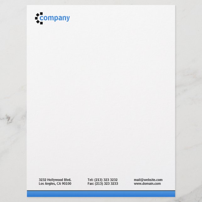 Blue Gradient Bottom Personalized Letterhead (Front)