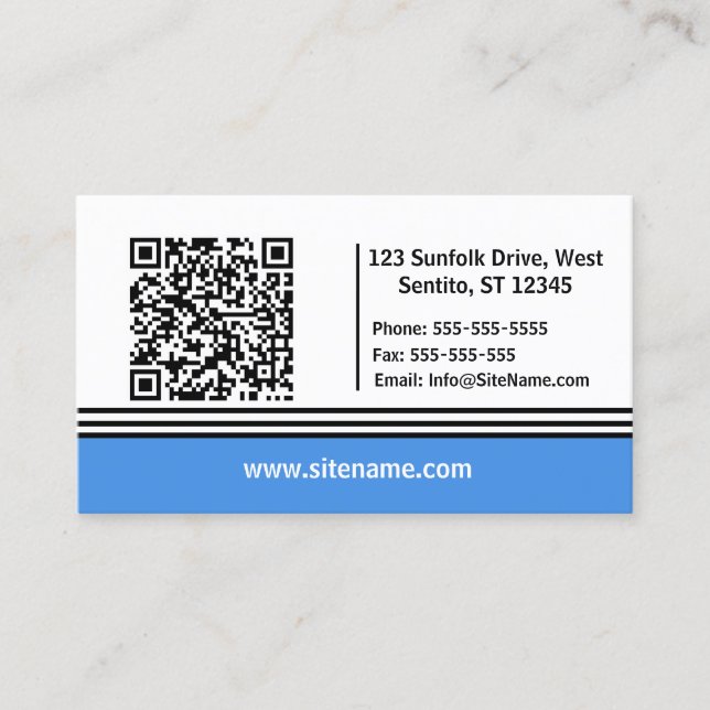 Blue Gradient Bottom Simple Modern Professional Business Card (Front)