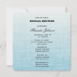 Blue Gradient Bridal Shower Invitation