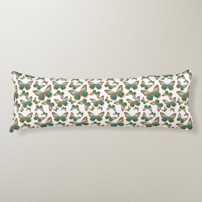 Blue Gradient Butterfly Pattern Body Cushion (Front)