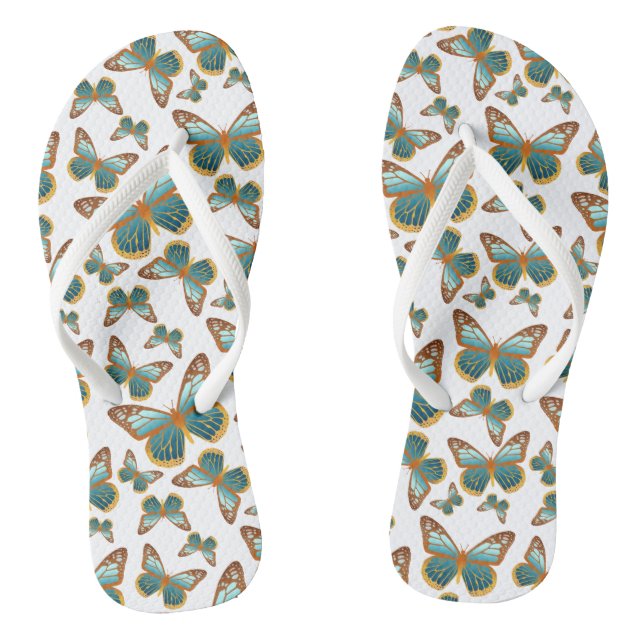 Blue Gradient Butterfly Pattern Thongs (Footbed)