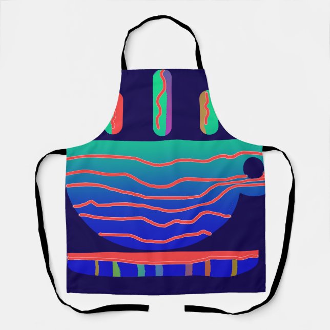 Blue Gradient  Coffee Break  Apron (Front)