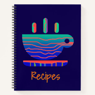 Blue Gradient Coffee Break Recipes Notebook
