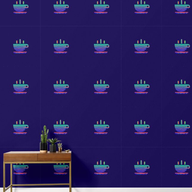 Blue Gradient Coffee Break  Wallpaper (Hallway)