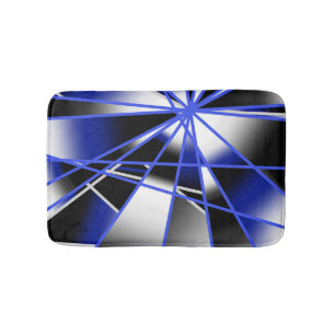 Blue Gradient Colour Fill Mechanical Drawing Mosai Bath Mat