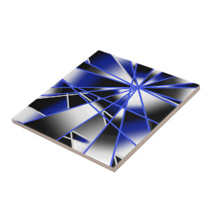 Blue Gradient Colour Fill Mechanical Drawing Mosai Ceramic Tile