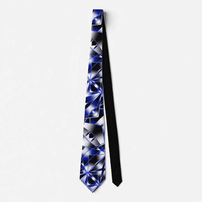Blue Gradient Colour Fill Mechanical Drawing Mosai Tie (Front)