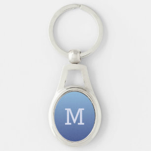 Blue Gradient custom monogram key chain