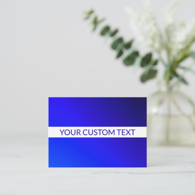 Blue Gradient & Editable Text on White Stripe Card (Standing Front)