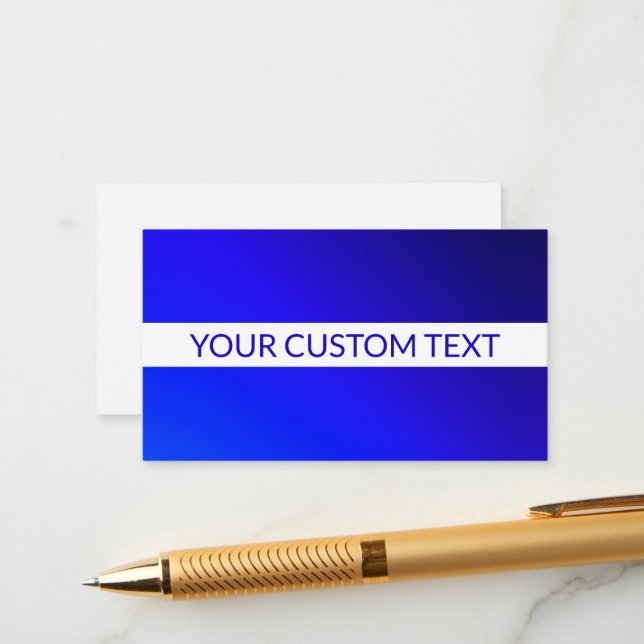 Blue Gradient & Editable Text on White Stripe Enclosure Card (Front/Back In Situ)