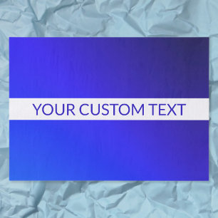 Blue Gradient & Editable Text on White Stripe Tissue Paper