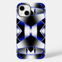 Blue Gradient Filled Mechanical Drawing Mosaic