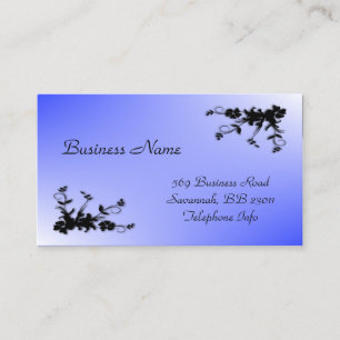 Blue Gradient Floral Accent Business Card