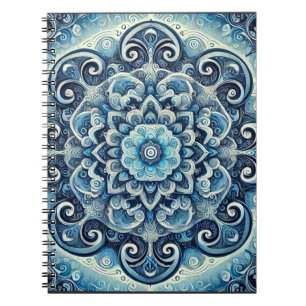 Blue Gradient Mandala Design 2 Notebook