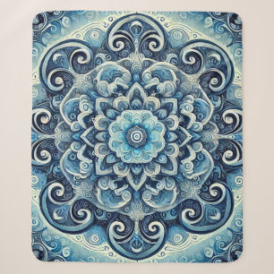 Blue Gradient Mandala Design 2 Sherpa Blanket