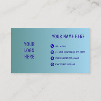 Blue Gradient Minimal Logo Business Card