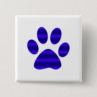 Blue Gradient Paw Print 15 Cm Square Badge