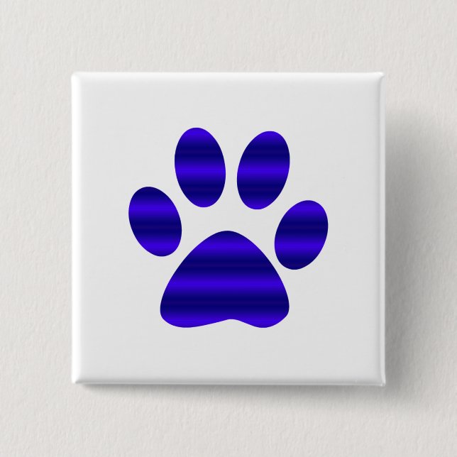 Blue Gradient Paw Print 15 Cm Square Badge (Front)