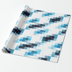 Blue Gradient Pixels Wrapping Paper