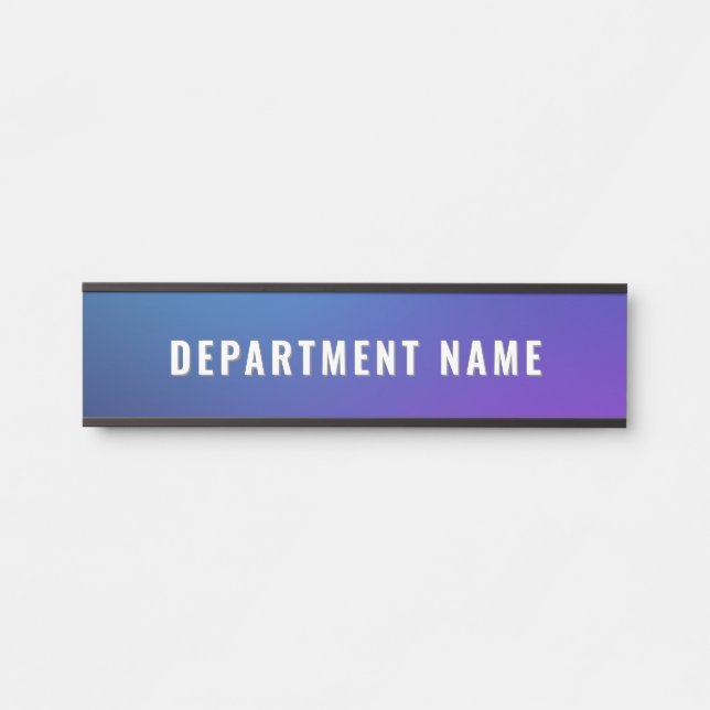 Blue Gradient Simple Department Name Door Sign (Front)