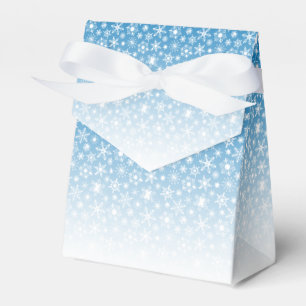 Blue gradient snowflakes favour box