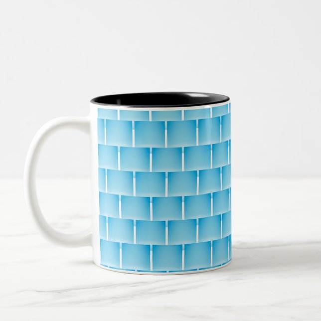 Blue Gradient Stacks  Two-Tone Coffee Mug (Left)