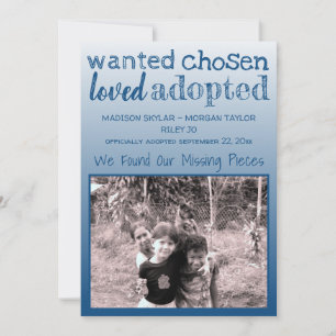 Blue Gradient Wanted Chosen Loved Adopted Announcement