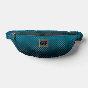 blue gradient with small polka dots bum bags