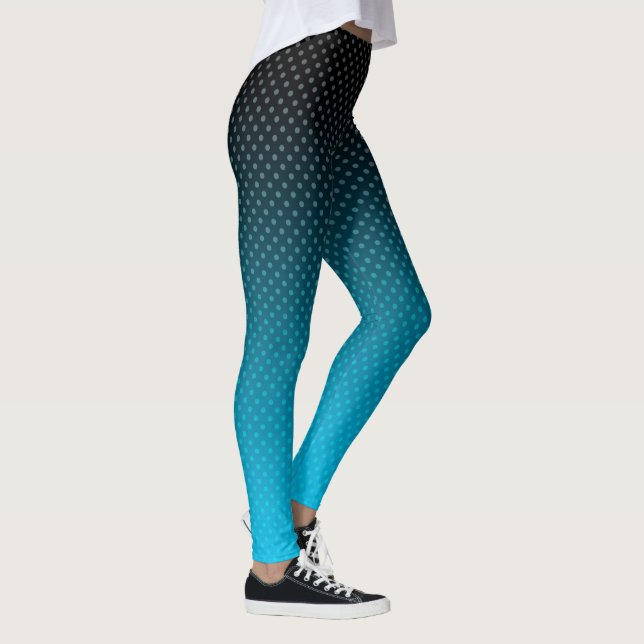 blue gradient with small polka dots leggings (Right)