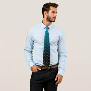 blue gradient with small polka dots tie