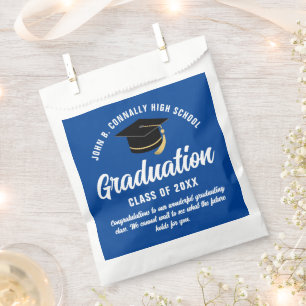 Blue Graduate Modern 2025 Custom Graduation Party Favour Bag
