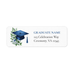 Blue Graduate Return Address Labels Class of 2026