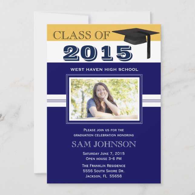 Blue Graduation Announcement (Front)