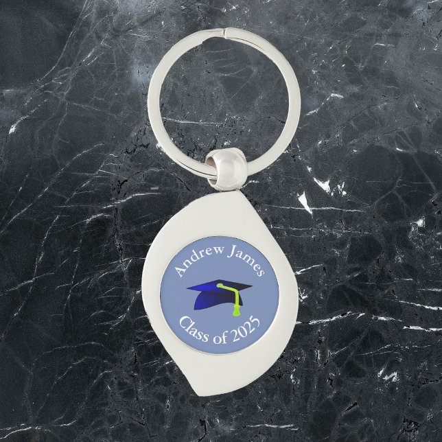 blue graduation cap - class of 2027  -your name key ring (Creator Uploaded)