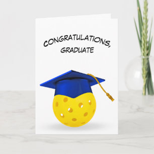 Blue Graduation Cap On a Pickleball Card