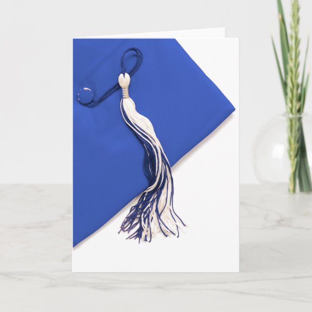 Blue Graduation cap with Tassel Card (Front)