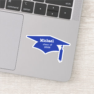 Blue Graduation Cap with Tassel - Name / Class of