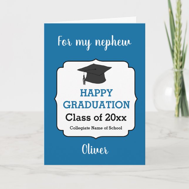 Blue Graduation Class of 2025 Card (Front)