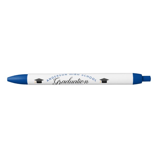 Blue Graduation Keepsake 2022 Custom School Ink Pen (Front)