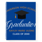 Blue Graduation Party Autograph Keepsake Guest